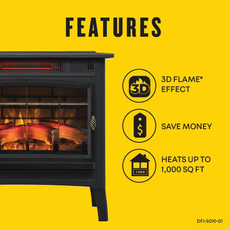 Duraflame 3D Infrared Electric Fireplace Stove - Stylish Heating with Realistic Flame Effects