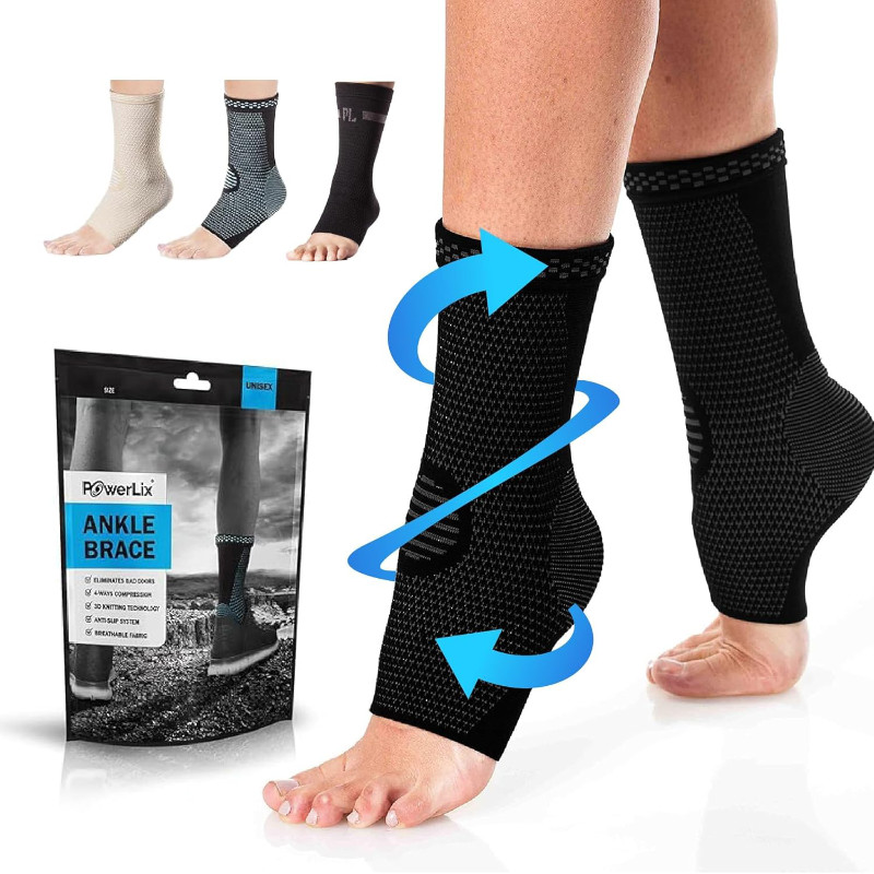 PowerLix Ankle Brace Compression Support Sleeve - Best for Mild Support & All-Day Comfort